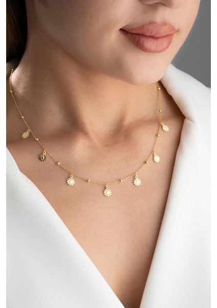 925 Ayar Gümüş Papatyalı Şans Kolye fiyatları