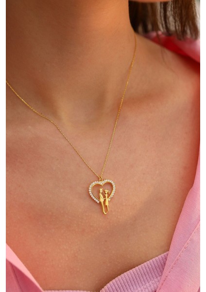 925 Ayar Gümüş Mutlu Çift Kalp Kolye modelleri