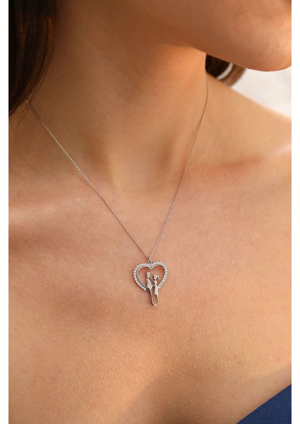 925 Ayar Gümüş Mutlu Çift Kalp Kolye fırsatları