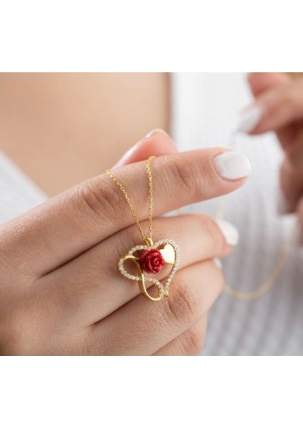 925 Ayar Gümüş Sonsuzlu Gül Kolye fırsatları