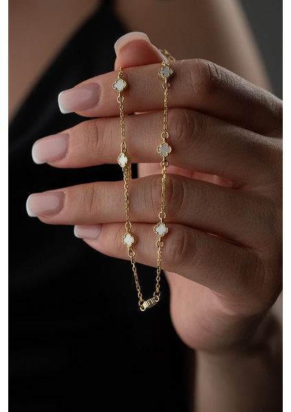 925 Ayar Gümüş Yonca Y Kolye