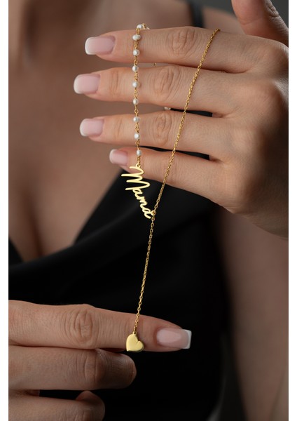 925 Ayar Gümüş Kişiye Özel Incili Isim Kolye indirimleri