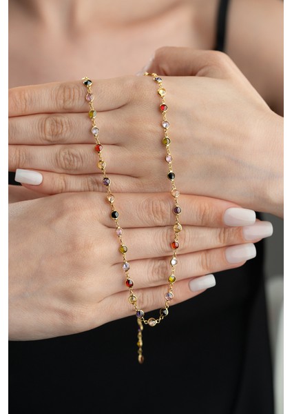 925 Ayar Gümüş Mix Taşlı Kolye modelleri