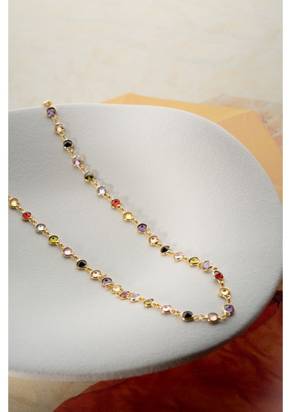 925 Ayar Gümüş Mix Taşlı Kolye indirimleri