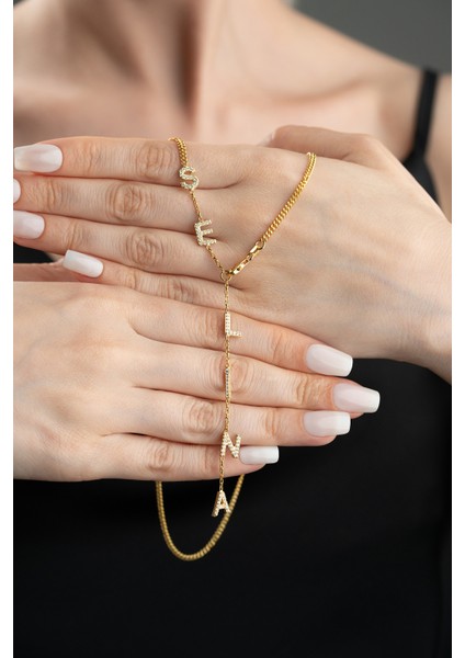 925 Ayar Gümüş Kişiye Özel Zirkon Taşlı Sallantılı Isim Kolye modelleri