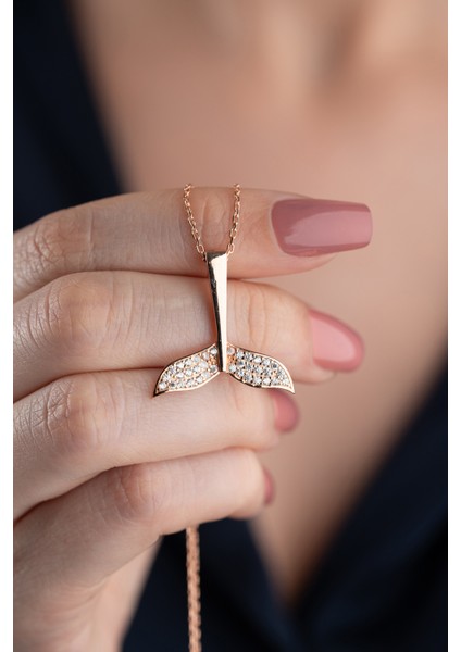 925 Ayar Gümüş Balina Kuyruğu Kolye