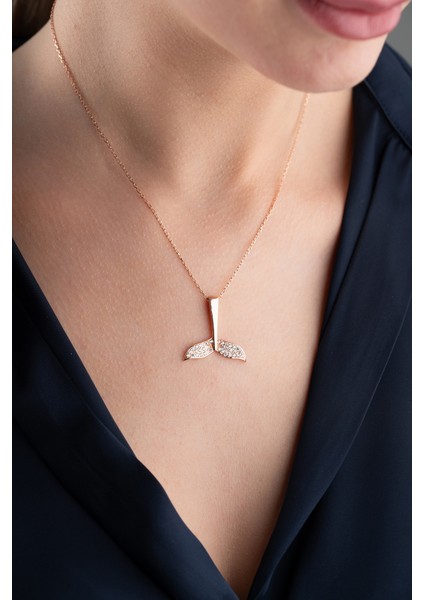 925 Ayar Gümüş Balina Kuyruğu Kolye modelleri