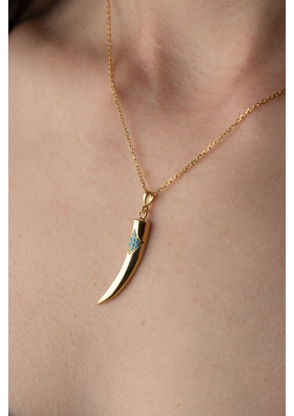 925 Ayar Gümüş Fil Dişi Kolye