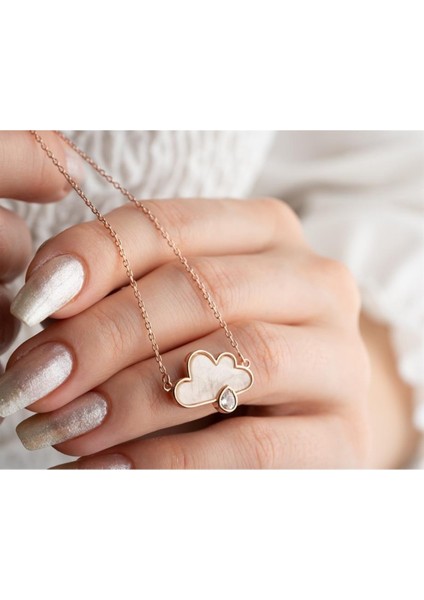 925 Ayar Gümüş Tektaşlı Bulut Kolye modelleri