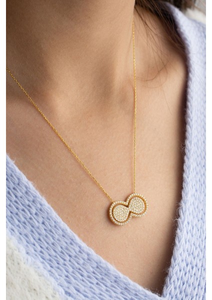 925 Ayar Gümüş Çift Taraflı Sonsuzluk Dönence Kolye fiyatları