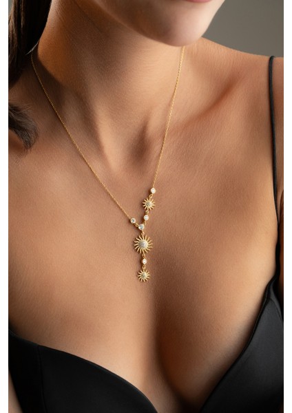 925 Ayar Gümüş Akışlı Güneş Kolye modelleri