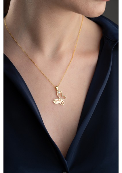 925 Ayar Kelebek Kolye