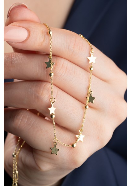 925 Ayar Gümüş Yıldızlı Şans Kolye