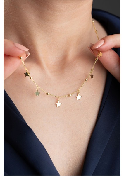 925 Ayar Gümüş Yıldızlı Şans Kolye indirimleri