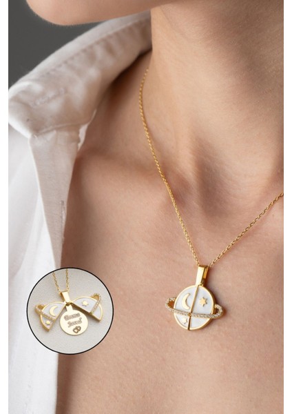 925 Ayar Gümüş Açılabilen Isimli Gezegen Kolye indirimleri