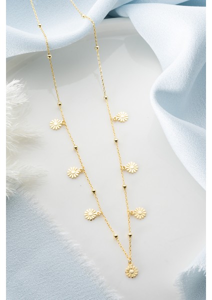 925 Ayar Gümüş Papatyalı Şans Kolye fırsatları