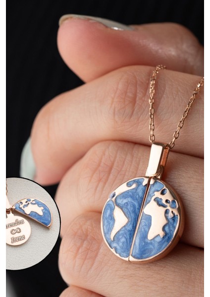 925 Ayar Gümüş Açılabilen Isimli Dünya Kolye fırsatları