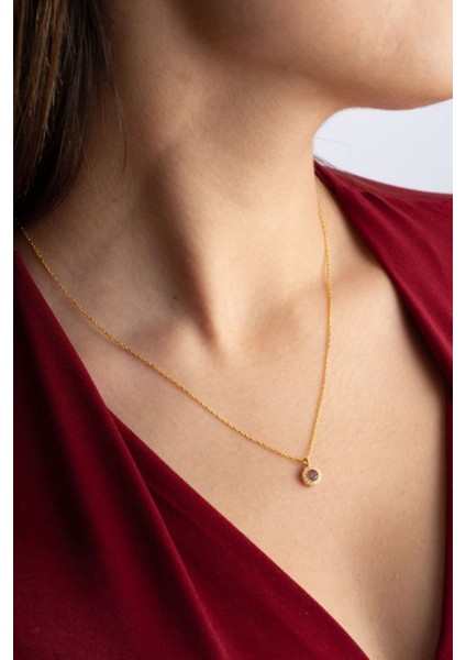 925 Ayar Gümüş Kırmızı Taşlı Kolye-Küpe Takı Seti fırsatları