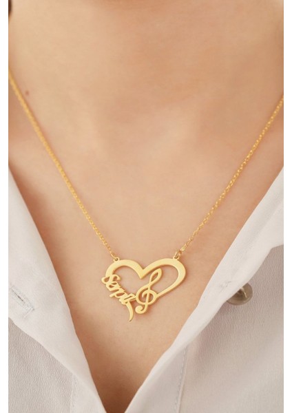 925 Ayar Gümüş Kalpli Müzisyen Kolyesi fırsatları