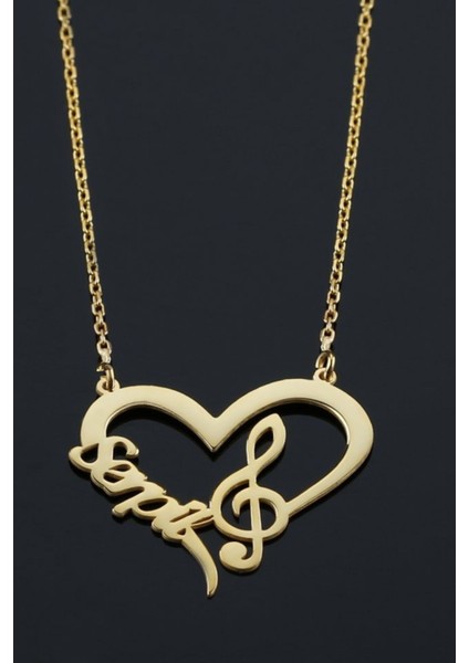 925 Ayar Gümüş Kalpli Müzisyen Kolyesi indirimleri