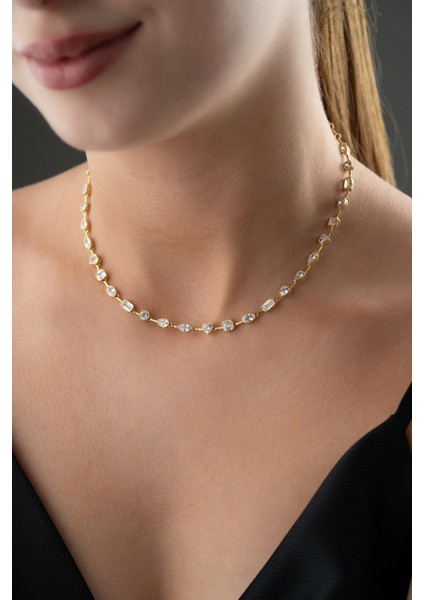 925 Ayar Gümüş Taşlı Trend Model Kolye