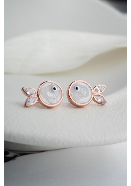 925 Ayar Gümüş Beyaz Mineli Balık Küpe indirimleri