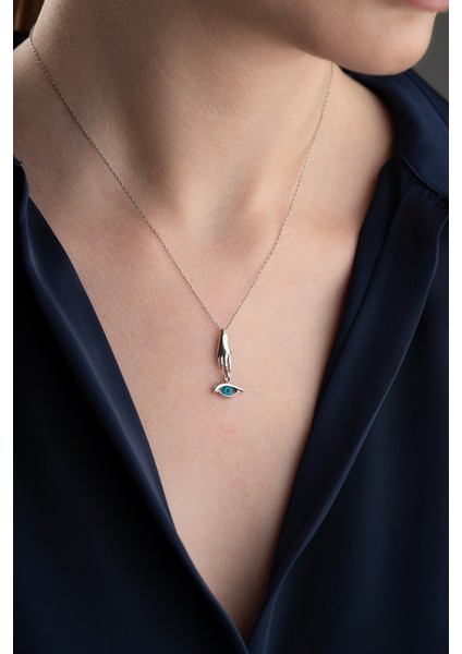 925 Ayar Gümüş Göz Kolye