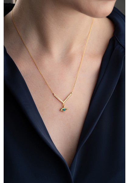 925 Ayar Gümüş Göz Kolye