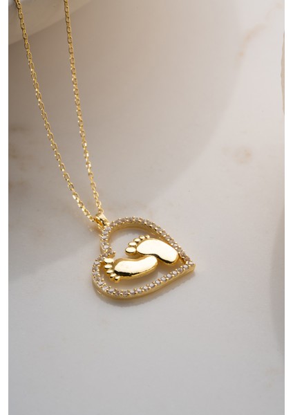 925 Ayar Gümüş Ayak Izi Kolye fırsatları