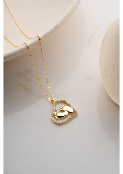 925 Ayar Gümüş Ayak Izi Kolye indirimleri