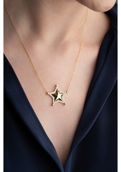 925 Ayar Gümüş Yıldız Kolye