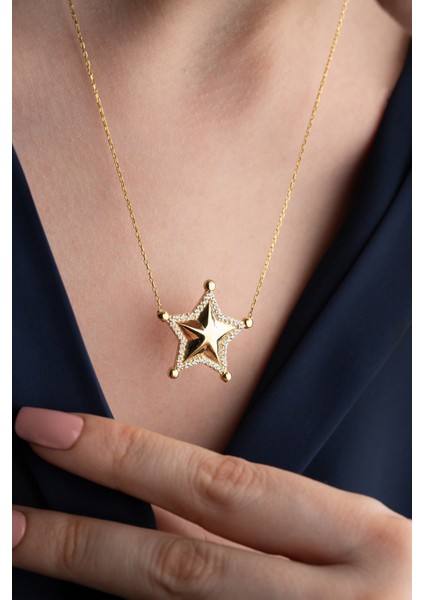 925 Ayar Gümüş Yıldız Kolye modelleri