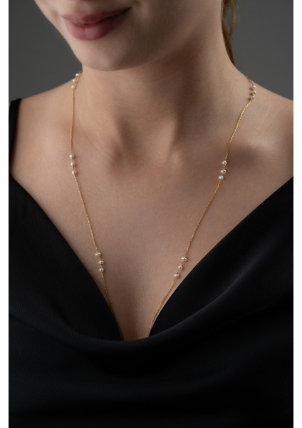 925 Ayar Gümüş Incili Zincir Kolye fiyatları