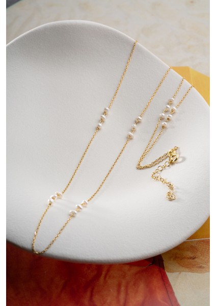 925 Ayar Gümüş Incili Zincir Kolye fırsatları