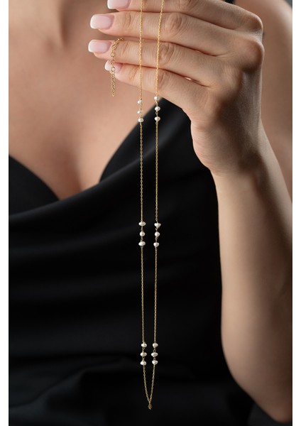 925 Ayar Gümüş Incili Zincir Kolye indirimleri