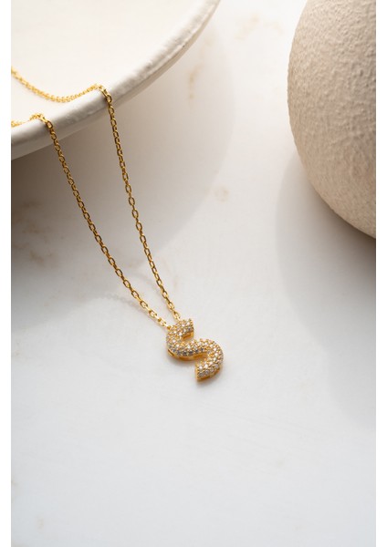 925 Ayar Gümüş Kişiye Özel Zirkon Taşlı Harf Kolye