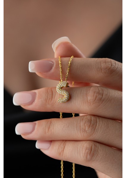 925 Ayar Gümüş Kişiye Özel Zirkon Taşlı Harf Kolye fiyatları