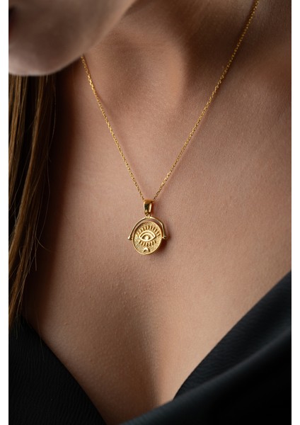 925 Ayar Gümüş Taşsız Göz Kolye