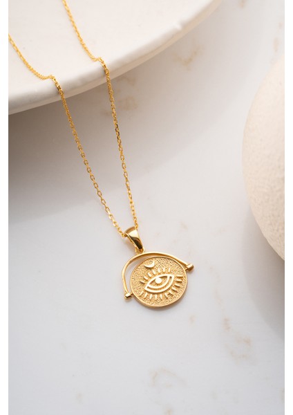 925 Ayar Gümüş Taşsız Göz Kolye fırsatları