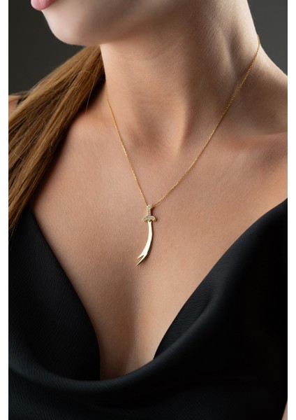 925 Ayar Gümüş Kılıç Kolye