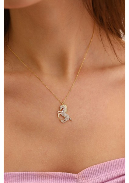 925 Ayar Gümüş Şahlanan At Kolye