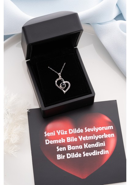 925 Ayar Gümüş 100 Dilde Seni Seviyorum Yazılı Projektör Kolye fiyatları