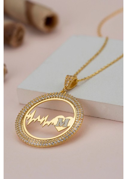 925 Ayar Gümüş Harfli Kalp Ritim Kolye modelleri