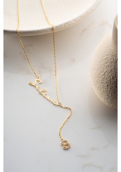 925 Ayar Gümüş Kişiye Özel Harf Detay Isimli Kolye modelleri