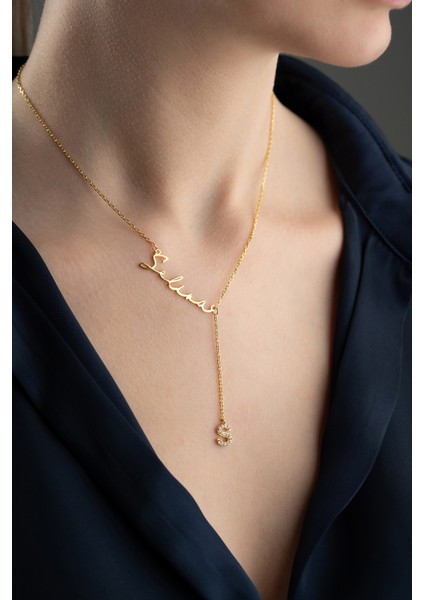 925 Ayar Gümüş Kişiye Özel Harf Detay Isimli Kolye fırsatları