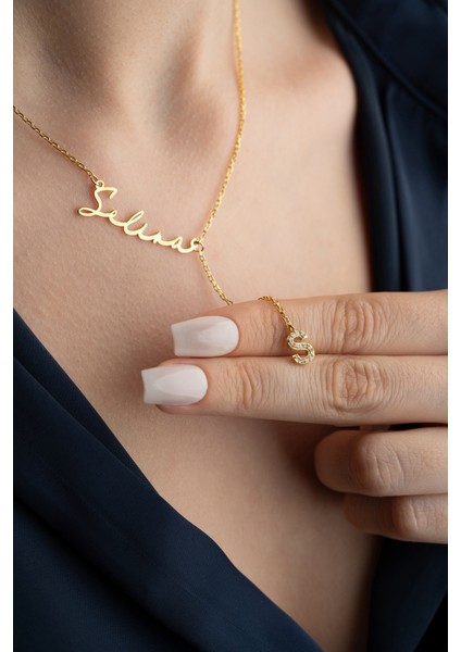 925 Ayar Gümüş Kişiye Özel Harf Detay Isimli Kolye indirimleri