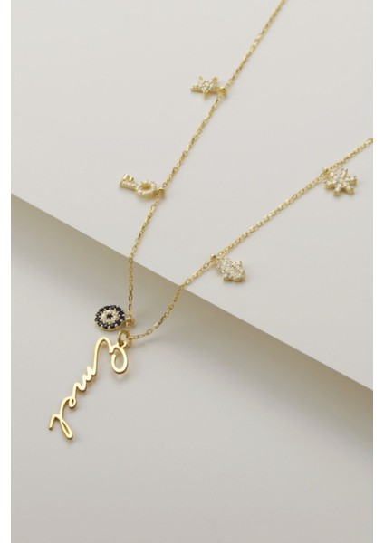 925 Ayar Gümüş Kişiye Özel Isimli Şans Kolyesi modelleri