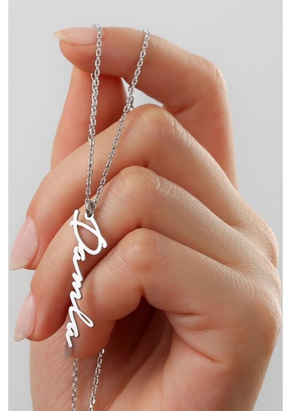 925 Ayar Gümüş Kişiye Özel Italik Isimli Kolye