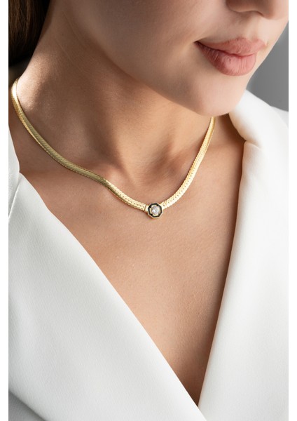 925 Ayar Gümüş Siyah Mineli Serenay Kolye fiyatları