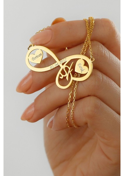 925 Ayar Gümüş Isimli Sonsuz Aşk Kolyesi